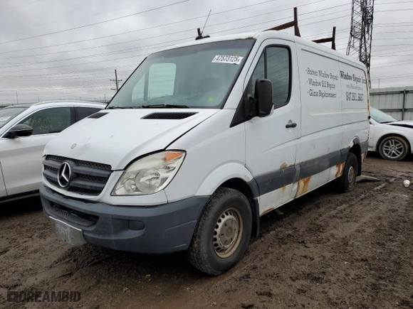 2010 Mercedes-Benz Sprinter Cargo Vans with VIN WD3PE7CC3A5461285, listed as a Copart auction lot 47573125 with 261,328 mi miles and Clean Title. Bid and sale history available at carsss.com. Image 1.