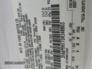 2013 Ford Fusion SE with VIN 3FA6P0H77DR348803, listed as a Copart auction lot 56864355 with 166,436 mi miles and Salvage title. Bid and sale history available at DreamBid. Image 12.