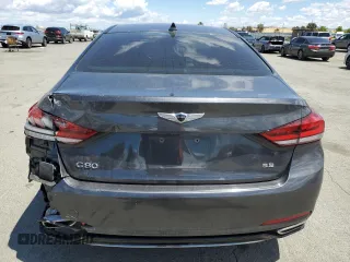 2018 Genesis G80 3.8L z VIN KMHGN4JE7JU281978, wystawiony jako Copart lot #56725815 z przebiegiem 87 836 mil mil oraz Szkoda całkowita • Salvage title. Historia ofert i sprzedaży dostępna na DreamBid. Obrazek 6.