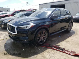 2020 Infiniti QX50 Essential z VIN 3PCAJ5M30LF120812, wystawiony jako Copart lot #56222694 z przebiegiem 76 231 mil mil oraz Szkoda całkowita • Salvage title. Historia ofert i sprzedaży dostępna na DreamBid. Obrazek 1.