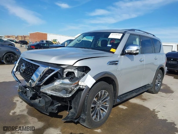 2019 Nissan Armada SL with VIN JN8AY2ND4KX008864, listed as a IAAI auction lot 41328904 with 56,277 mi miles. Bid and sale history available at carsss.com. Image 2.