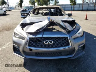2019 Infiniti Q50 Red Sport 400 with VIN JN1FV7AP2KM761000, listed as a Copart auction lot 41535135 with Not provided miles and Non repairable. Bid and sale history available at DreamBid. Image 5.