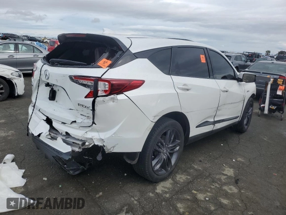 2021 Acura RDX w/A-Spec Package with VIN 5J8TC2H62ML047139, listed as a Copart auction lot 43649055 with 0 mi miles and Salvage Title. Bid and sale history available at carsss.com. Image 3.