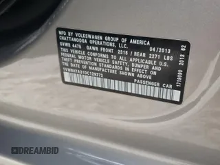 2013 Volkswagen Passat SE with VIN 1VWBH7A31DC129272, listed as a Copart auction lot 86869924 with 107,228 mi miles and Salvage Title. Bid and sale history available at carsss.com. Image 15.