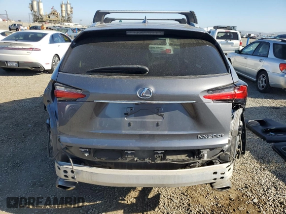 2017 Lexus NX 200t with VIN JTJYARBZ3H2055670, listed as a Copart auction lot 61213485 with 87,380 mi miles and Salvage title. Bid and sale history available at DreamBid. Image 6.