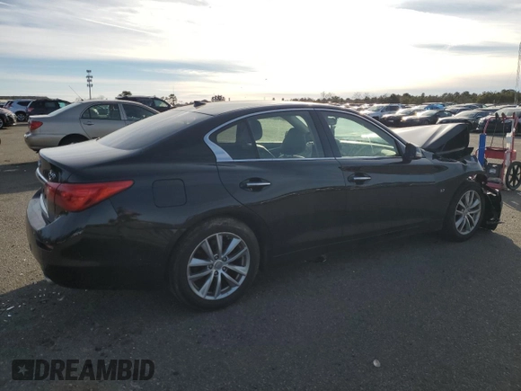 2014 Infiniti Q50 Premium with VIN JN1BV7ARXEM688219, listed as a Copart auction lot 41666885 with 143,813 mi miles and Salvage Title. Bid and sale history available at DreamBid. Image 3.