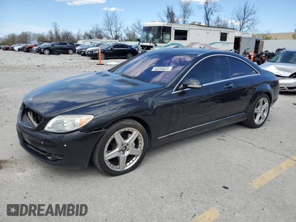 2007 Mercedes-Benz CL 5.5L V8 with VIN WDDEJ71X47A002366, listed as a Copart auction lot 50955625 with 216,096 mi miles and Salvage Title. Bid and sale history available at carsss.com. Image 1.