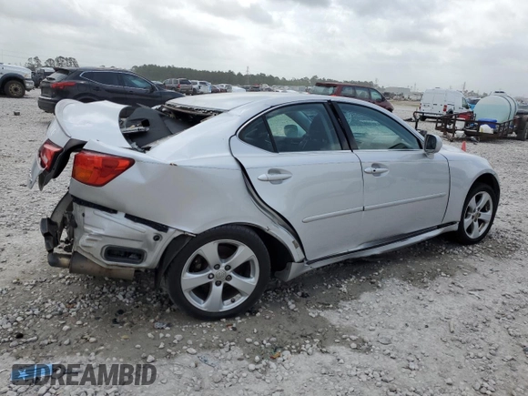 2006 Lexus IS 250 with VIN JTHCK262665006505, listed as a Copart auction lot 51923245 with Not Provided miles and Salvage Title. Bid and sale history available at DreamBid. Image 3.