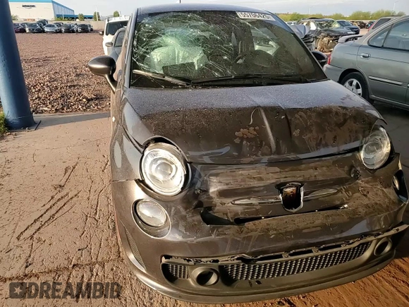 2015 FIAT 500 Abarth with VIN 3C3CFFFHXFT597430, listed as a Copart auction lot 55706425 with 67,026 mi miles and Salvage title. Bid and sale history available at DreamBid. Image 13.