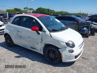 2015 FIAT 500 Pop with VIN 3C3CFFAR5FT663043, listed as a IAAI auction lot 42037387 with 65,266 mi miles. Bid and sale history available at carsss.com. Image 1.