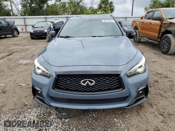 2022 Infiniti Q50 Red Sport 400 with VIN JN1FV7DP7NM370229, listed as a Copart auction lot 55123274 with 36,057 mi miles and Salvage Title. Bid and sale history available at DreamBid. Image 5.