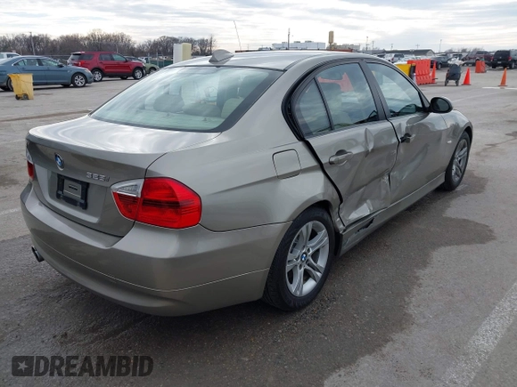 2008 BMW 3 Series 328i with VIN WBAVA33518K053136, listed as a IAAI auction lot 41640409 with 89,506 mi miles and . Bid and sale history available at DreamBid. Image 4.