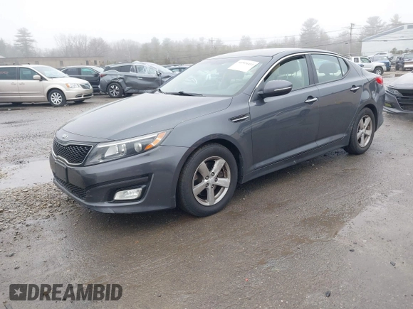 2015 Kia Optima LX with VIN KNAGM4A73F5625605, listed as a IAAI auction lot 41924411 with 104,153 mi miles. Bid and sale history available at carsss.com. Image 17.