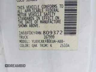 2021 Nissan NV Cargo SV с VIN 1N6BF0KY4MN809372, выставлен на аукционе IAAI как лот 41799999 с пробегом 133 680 миль миль и . История ставок и продаж доступна на DreamBid. Изображение 9.