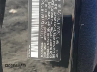 2003 Porsche Boxster S с VIN WP0CB29853U661354, выставлен на аукционе Copart как лот 57971535 с пробегом 62 253 миль миль и Чистый • Clean title. История ставок и продаж доступна на DreamBid. Изображение 12.