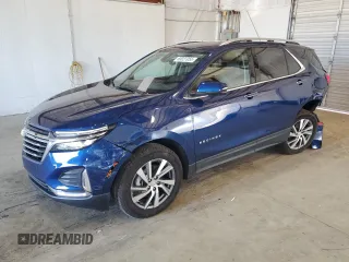 2022 Chevrolet Equinox Premier with VIN 3GNAXNEVXNS204877, listed as a Copart auction lot 63027055 with 15,709 mi miles and Salvage title. Bid and sale history available at DreamBid. Image 1.