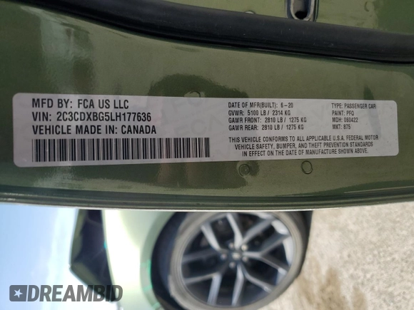 2020 Dodge Charger SXT z VIN 2C3CDXBG5LH177636, wystawiony jako Copart lot #48806955 z przebiegiem 74 999 mil mil oraz Szkoda całkowita • Salvage title. Historia ofert i sprzedaży dostępna na DreamBid. Obrazek 14.
