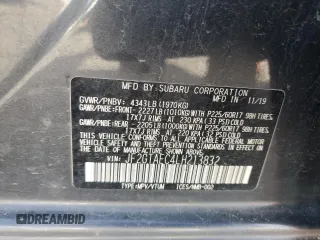 2020 Subaru Crosstrek Premium with VIN JF2GTAEC4LH213832, listed as a Copart auction lot 61101545 with 76,837 mi miles and Salvage title. Bid and sale history available at DreamBid. Image 13.