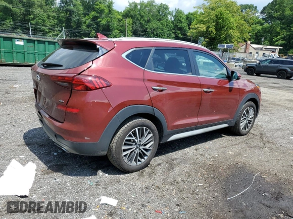 2019 Hyundai Tucson Limited with VIN KM8J3CAL9KU973231, listed as a Copart auction lot 57896145 with 101,853 mi miles and Salvage title. Bid and sale history available at DreamBid. Image 3.