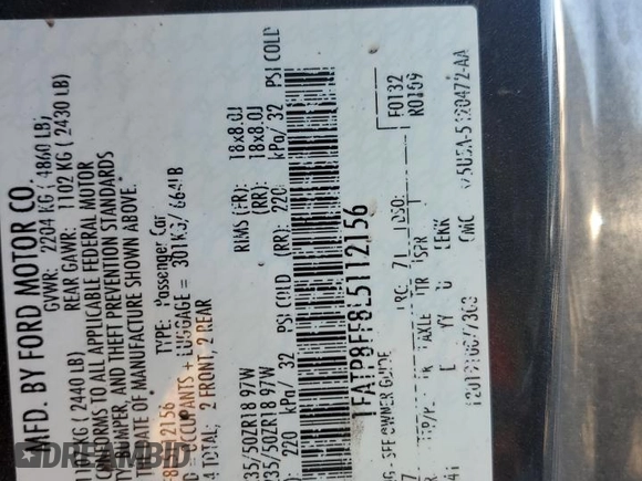 2020 Ford Mustang GT Premium z VIN 1FATP8FF8L5112156, wystawiony jako Copart lot #47014265 z przebiegiem 59 131 mil mil oraz Szkoda całkowita • Salvage title. Historia ofert i sprzedaży dostępna na DreamBid. Obrazek 13.