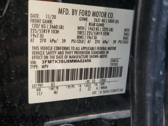 2021 Ford Mustang Mach-E Premium with VIN 3FMTK3SU8MMA02456, listed as a Copart auction lot 52446745 with 77,849 mi miles and Salvage title. Bid and sale history available at DreamBid. Image 13.