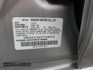 2003 Infiniti I35 Luxury with VIN JNKDA31A23T109312, listed as a Copart auction lot 89310845 with 59,573 mi miles and Salvage Title. Bid and sale history available at carsss.com. Image 12.
