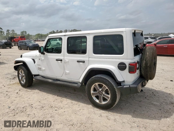 2019 Jeep Wrangler Unlimited Sahara with VIN 1C4HJXEG8KW574005, listed as a Copart auction lot 57794945 with Not provided miles and Salvage title. Bid and sale history available at DreamBid. Image 2.
