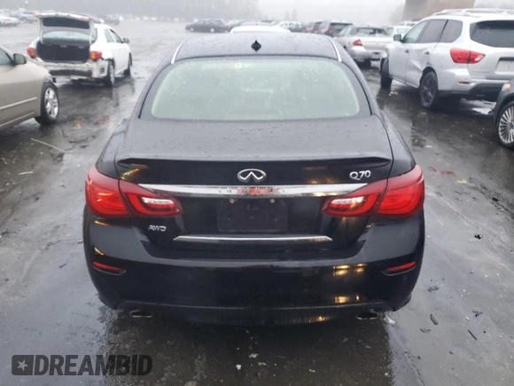 2017 Infiniti Q70 with VIN JN1BY1AR9HM770175, listed as a Copart auction lot 43529345 with 0 mi miles and Salvage Title. Bid and sale history available at carsss.com. Image 6.