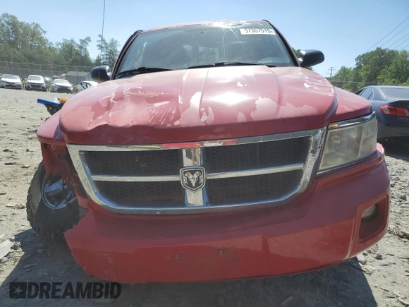 2008 Dodge Dakota SLT with VIN 1D7HE48K88S527114, listed as a Copart auction lot 57357515 with 267,390 mi miles and Salvage title. Bid and sale history available at DreamBid. Image 5.