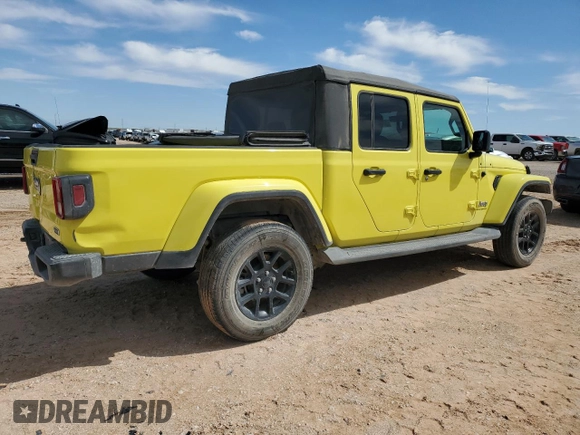 2023 Jeep Gladiator Overland with VIN 1C6HJTFG7PL564945, listed as a Copart auction lot 55837975 with 35,693 mi miles and Salvage title. Bid and sale history available at DreamBid. Image 3.
