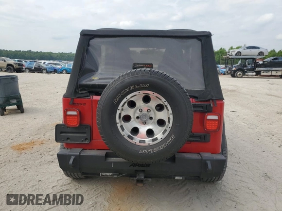 2006 Jeep Wrangler SE with VIN 1J4FA29126P756471, listed as a Copart auction lot 51987875 with 97,266 mi miles and Salvage Title. Bid and sale history available at carsss.com. Image 6.