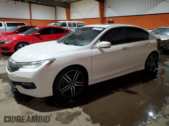 2017 Honda Accord Touring with VIN 1HGCR3F91HA802106, listed as a Copart auction lot 44224265 with 145,243 mi miles and Salvage title. Bid and sale history available at DreamBid. Image 1.