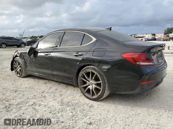 2021 Genesis G70 2.0T z VIN KMTG44LA7MU066768, wystawiony jako Copart lot #79995804 z przebiegiem 19 460 mil mil oraz Nie do naprawy • Non repairable. Historia ofert i sprzedaży dostępna na DreamBid. Obrazek 2.