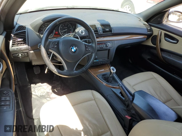 2008 BMW 1 Series 128i with VIN WBAUN13508VH77566, listed as a Copart auction lot 49605155 with 66,885 mi miles and Salvage Title. Bid and sale history available at DreamBid. Image 8.