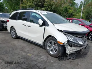 2018 Honda Odyssey EX-L with VIN 5FNRL6H77JB047919, listed as a IAAI auction lot 42112505 with 108,706 mi miles and . Bid and sale history available at DreamBid. Image 1.
