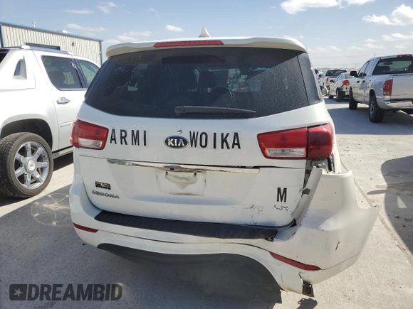 2017 Kia Sedona LX with VIN KNDMB5C18H6225529, listed as a Copart auction lot 49900075 with 272,725 mi miles and Salvage Title. Bid and sale history available at carsss.com. Image 6.