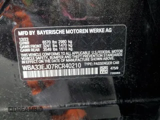 2024 BMW 7 Series 760i xDrive z VIN WBA33EJ07RCR40210, wystawiony jako Copart lot #60499865 z przebiegiem 10 080 mil mil oraz Szkoda całkowita • Salvage title. Historia ofert i sprzedaży dostępna na DreamBid. Obrazek 12.