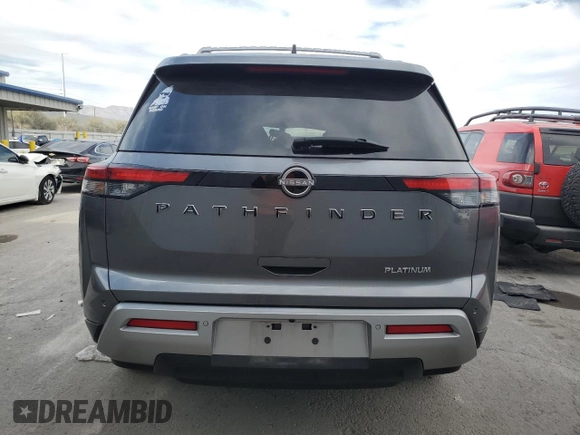 2022 Nissan Pathfinder Platinum with VIN 5N1DR3DH3NC244073, listed as a Copart auction lot 43459905 with 76,989 mi miles and Salvage title. Bid and sale history available at DreamBid. Image 6.