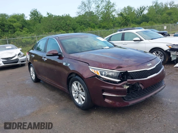 2016 Kia Optima LX with VIN 5XXGT4L32GG105361, listed as a IAAI auction lot 42066431 with 61,026 mi miles. Bid and sale history available at carsss.com. Image 1.