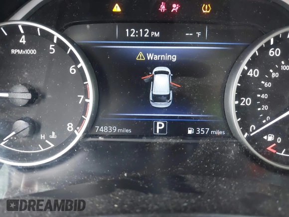 2021 Nissan Murano SL with VIN 5N1AZ2CJ1MC102594, listed as a IAAI auction lot 40584770 with 74,839 mi miles and . Bid and sale history available at DreamBid. Image 7.