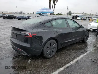 2024 Tesla Model 3 with VIN 5YJ3E1EA9RF867532, listed as a Copart auction lot 47814555 with 2,445 mi miles and Salvage Title. Bid and sale history available at DreamBid. Image 3.