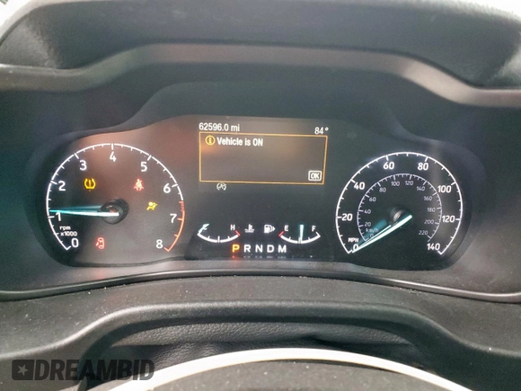 2020 Ford Transit Connect XL with VIN NM0LS7E2XL1435968, listed as a Copart auction lot 57606555 with 62,596 mi miles and Salvage title. Bid and sale history available at DreamBid. Image 9.