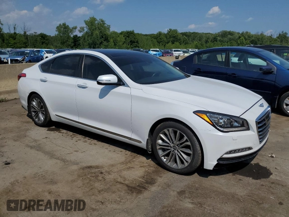 2017 Genesis G80 3.8L with VIN KMHGN4JE1HU211502, listed as a Copart auction lot 64684094 with 70,682 mi miles and Salvage Title. Bid and sale history available at carsss.com. Image 4.