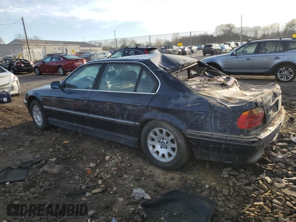 2000 BMW 7 Series 740iL with VIN WBAGH8346YDP11238, listed as a Copart auction lot 81122224 with 128,539 mi miles and Salvage Title. Bid and sale history available at carsss.com. Image 2.