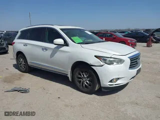 2013 Infiniti JX35 with VIN 5N1AL0MN8DC312228, listed as a IAAI auction lot 41828476 with 177,704 mi miles. Bid and sale history available at carsss.com. Image 1.