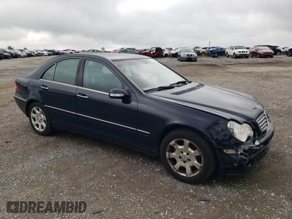 2005 Mercedes-Benz C 320 with VIN WDBRF64J75F631696, listed as a Copart auction lot 72349934 with 185,055 mi miles and Salvage Title. Bid and sale history available at DreamBid. Image 4.