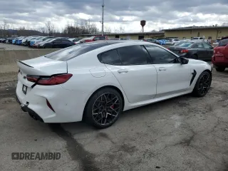 2023 BMW M8 Competition with VIN WBSGV0C07PCL96215, listed as a Copart auction lot 48002435 with 0 mi miles and Salvage Title. Bid and sale history available at carsss.com. Image 3.