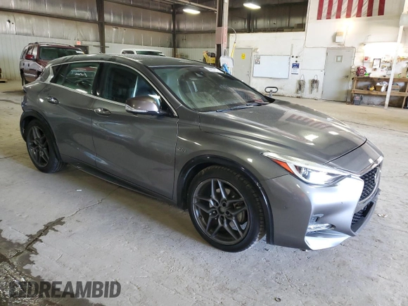 2017 Infiniti QX30 Premium with VIN SJKCH5CP9HA019936, listed as a Copart auction lot 58857575 with 91,591 mi miles and Salvage title. Bid and sale history available at DreamBid. Image 4.