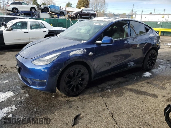 2020 Tesla Model Y Long Range z VIN 5YJYGDEE8LF029553, wystawiony jako Copart lot #51010665 z przebiegiem 42 877 mil mil oraz Szkoda całkowita • Salvage title. Historia ofert i sprzedaży dostępna na DreamBid. Obrazek 1.