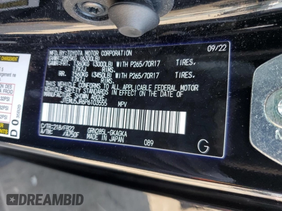2023 Toyota 4Runner SR5 with VIN JTEMU5JR6P6103555, listed as a Copart auction lot 63914615 with 30,223 mi miles and Salvage title. Bid and sale history available at DreamBid. Image 14.
